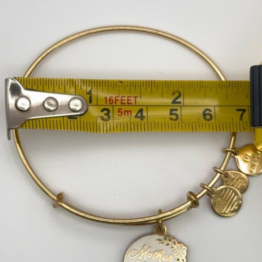 Alex and Ani Mother of the Bride Expandable Charm Bangle Bracelet - Gold Tone - Picture 7 of 7